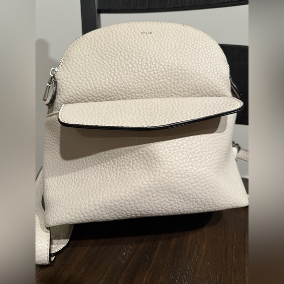 COLAB Cream Pebble Vegan Leather Backpack - Picture 3 of 16